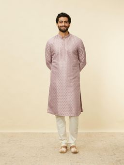 Manyavar - Men Purple Art Silk Kurta with Churidar