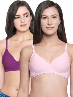 Bodycare - Padded Bra In Pink-Wine Color (Pack of 2)