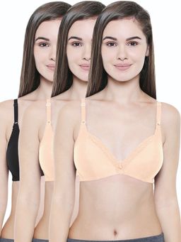 Bodycare - Full Coverage Regular Black-Skin-Skin 3Pcs Bra Combo