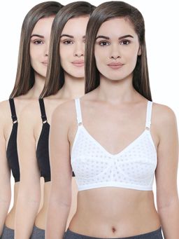 Bodycare - Full Coverage Regular Black-White 3Pcs Bra Combo