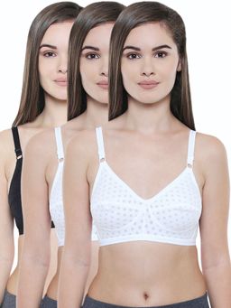 Bodycare - Full Coverage Regular Black-White 3Pcs Bra Combo