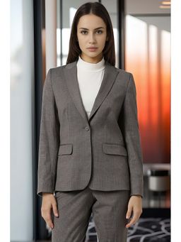 Van Heusen - Women Grey Checks Blazer