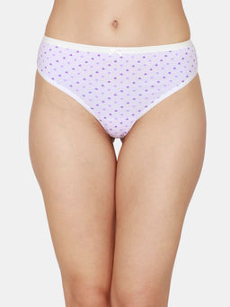 Zivame - Low Rise Cotton Thong - Purple Heart