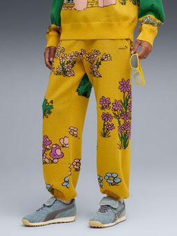 Puma - Yellow Printed Relaxed Joggers