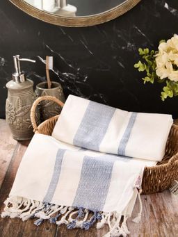 Fabindia - Blue Cotton Hand Towel (S)
