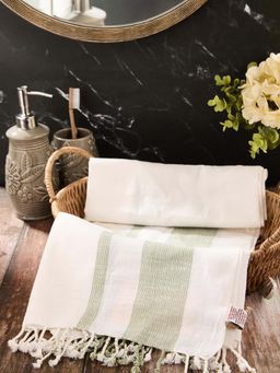 Fabindia - Green Cotton Hand Towel (S)