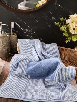 Fabindia - Blue Cotton Pile Hand Towel (S)