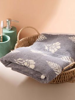 Fabindia - Grey Cotton Woven Siena Buti Towel