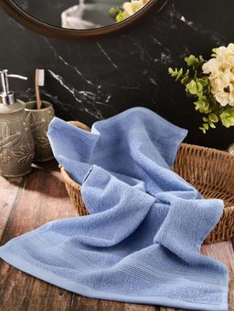 Fabindia - Blue Cotton Pile Hand Towel (S)
