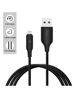 Portronics - POR-309 Konnect Flex 1M Cable with Charge & Sync Function (Black)