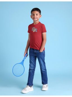 U.S. POLO ASSN. - Graphic Red Half Sleeves Crew Neck T-Shirt