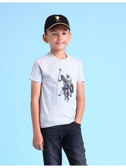 U.S. POLO ASSN. - Graphic Grey Half Sleeves Crew Neck T-Shirt