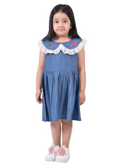 Cloth Bites - Blue Floral Regular Denim Dress