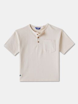 R&B - Beige Solid Regular T-Shirt