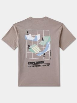 R&B - Beige Printed Regular T-Shirt