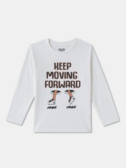 R&B - White Printed Regular T-Shirt