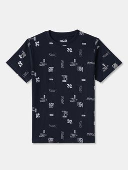 R&B - Navy Blue Typography Regular T-Shirt