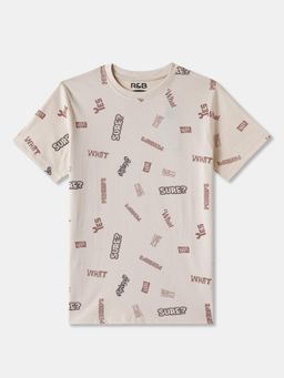 R&B - Beige Typography Regular T-Shirt