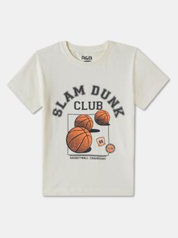 R&B - Off White Graphic Regular T-Shirt