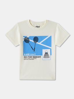 R&B - Off White Graphic Regular T-Shirt