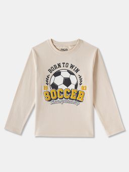 R&B - Beige Graphic Regular T-Shirt