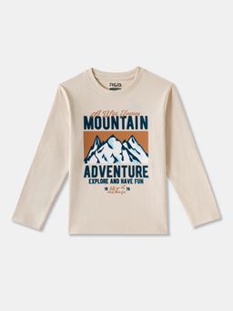 R&B - Beige Graphic Regular T-Shirt