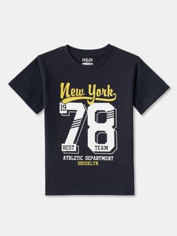 R&B - Navy Blue Typography Regular T-Shirt
