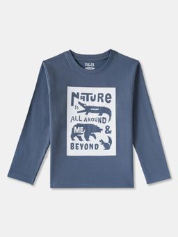 R&B - Blue Printed Regular T-Shirt