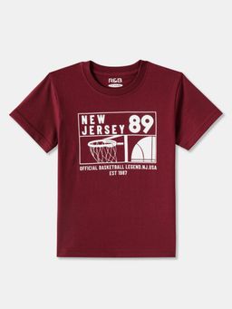 R&B - Wine Printed Regular T-Shirt