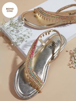 Gajra Gang - Chand sitara Multi Color Lace and Embroidery Sandal GGFW02