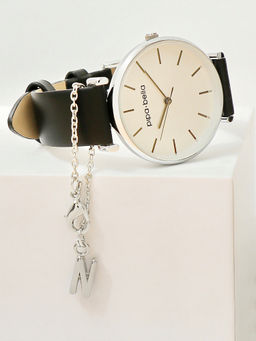 Pipa Bella by Nykaa Fashion - Silver-Plated N Initial Watch Charm