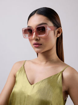 Twenty Dresses by Nykaa Fashion - Pink Rectangular Acrylic Sunglasses