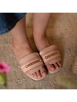 Coral Haze - Nude Crystal Flat For Women