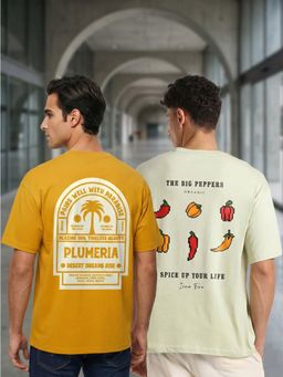 Nobero - Men Oversized Graphic Printed T-Shirt (Pack of 2)