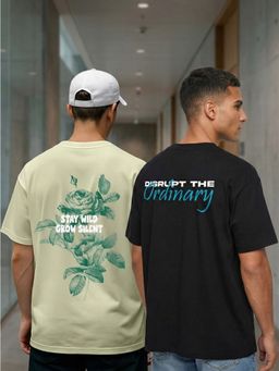 Nobero - Men Oversized Graphic Printed T-Shirt (Pack of 2)