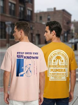 Nobero - Men Oversized Graphic Printed T-Shirt (Pack of 2)