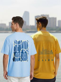 Nobero - Men Oversized Graphic Printed T-Shirt (Pack of 2)