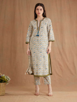 Nikasha - Multi Color Bespoke Hand Embroidered Kurta (Set of 2)