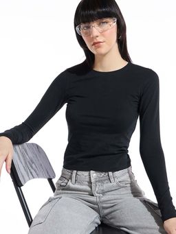 Bewakoof - Women's Black Slim Fit Top