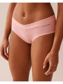 La Vie En Rose - White Stripes Cotton Hipster Panty