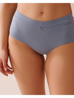 La Vie En Rose - Blue Cotton High Waist Bikini Panty