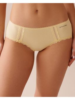 La Vie En Rose - Yellow Cotton and Lace Detail Briefs