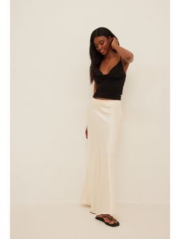NA-KD - Asymmetric Waterfall Strap Top-black