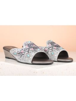 Inc.5 - Embellished Sequined Grey Sandals