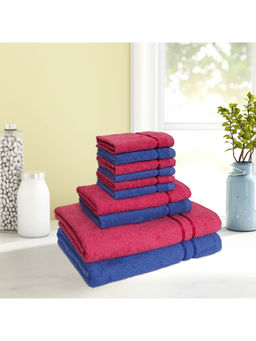 CORE Designed by SPACES - Quick Dry Multicolour 380 Gsm 2 Bath Towel 2 Hand Towel 6 Face Towel