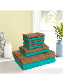CORE Designed by SPACES - Quick Dry Multicolour 380 Gsm 2 Bath Towel Hand Towel 6 Face Towel