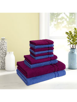 CORE Designed by SPACES - Quick Dry Multicolour 380 Gsm 2 Bath Towels Hand Towel 6 Face Towel