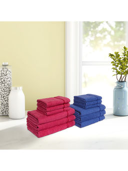 CORE Designed by SPACES - Quick Dry Multicolour 380 Gsm 6 Hand Towel 6 Face Towel