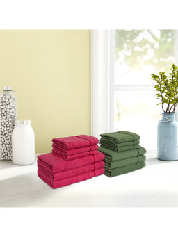 CORE Designed by SPACES - Quick Dry Multicolour 380 Gsm 6 Hand Towel 6 Face Towel