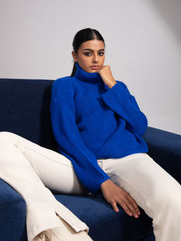 Twenty Dresses by Nykaa Fashion - Blue A Fall Favorite Sweater Top